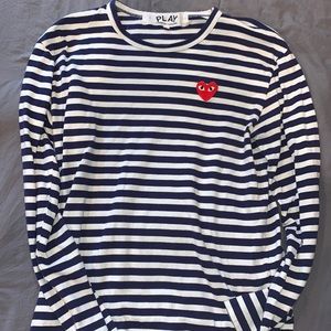Play navy and white LS striped shirt
